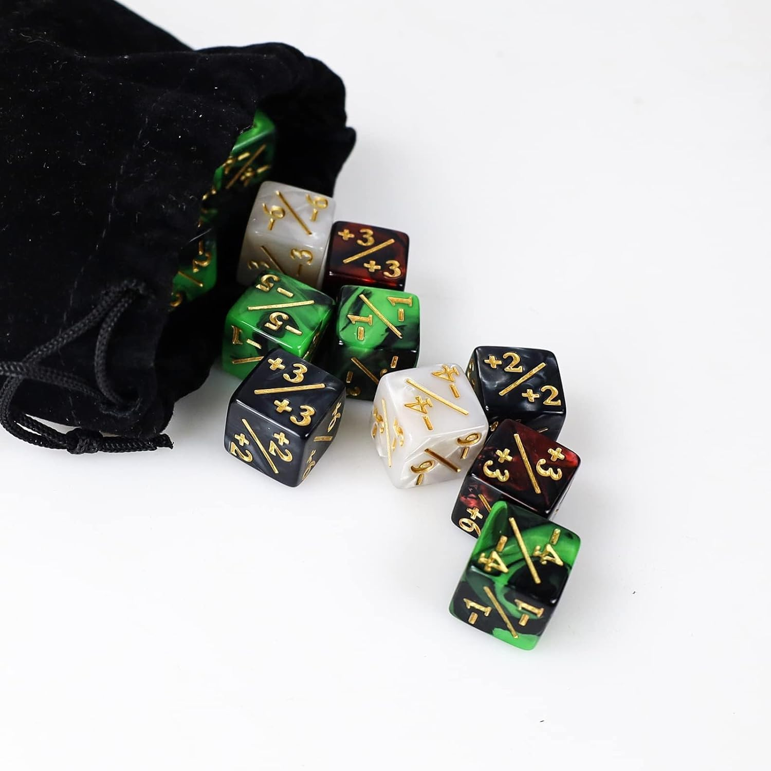 48 Pieces MTG Dice Counters Token Dice, Magic the Gathering Glitter Sparkle Dice, Loyalty Dice Starry Marble D6 Dice Cube Compatible with MTG, CCG, Card Gaming Accessory, 4 Colors image number 6