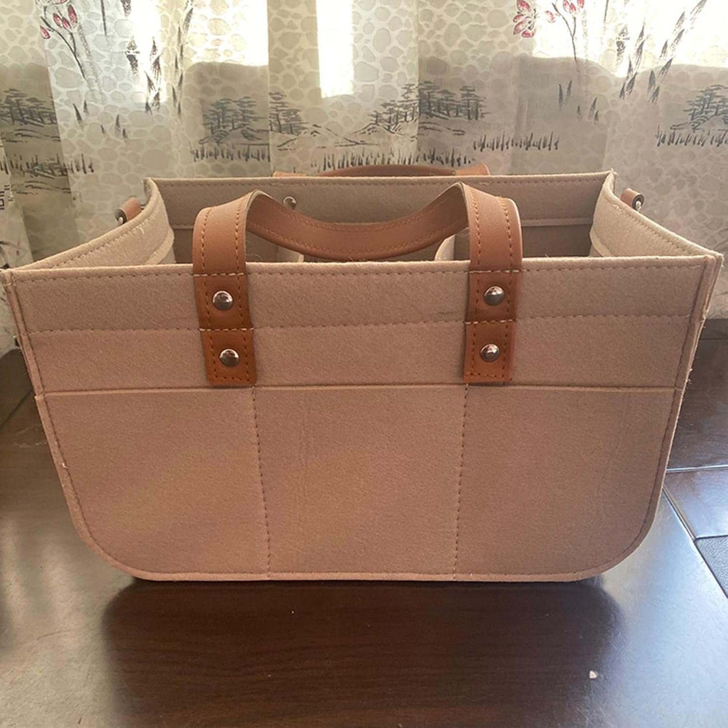 Large Capacity Baby Diaper Caddy Organizer, Nursery Storage Bin, Diaper Caddy Organizer with Multiple Compartments Handles, Portable Large Baby Basket, Nursery Baby Organizer for Travel - Dark Gray image number 2