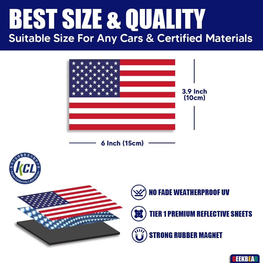 GEEKBEAR National Flag Car Magnet (Australia, 2 Pack) - Reflective Waterproof Durable Magnetic Sign - 6 X 4 In&hellip; image number 1