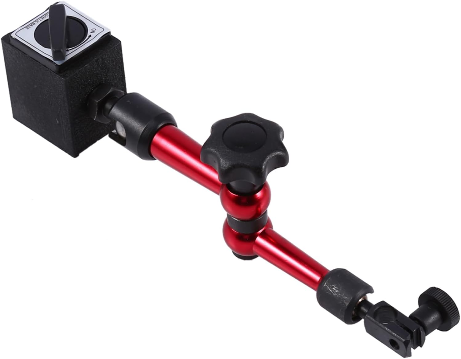 POENVFPO Red Adjustable Magnetic Base Holder with On/Off Switch, Magnetic Base Holder for Digital Dial Indicator, Tool for Holding Test Indicators - Great for Alignment Operations image number 3