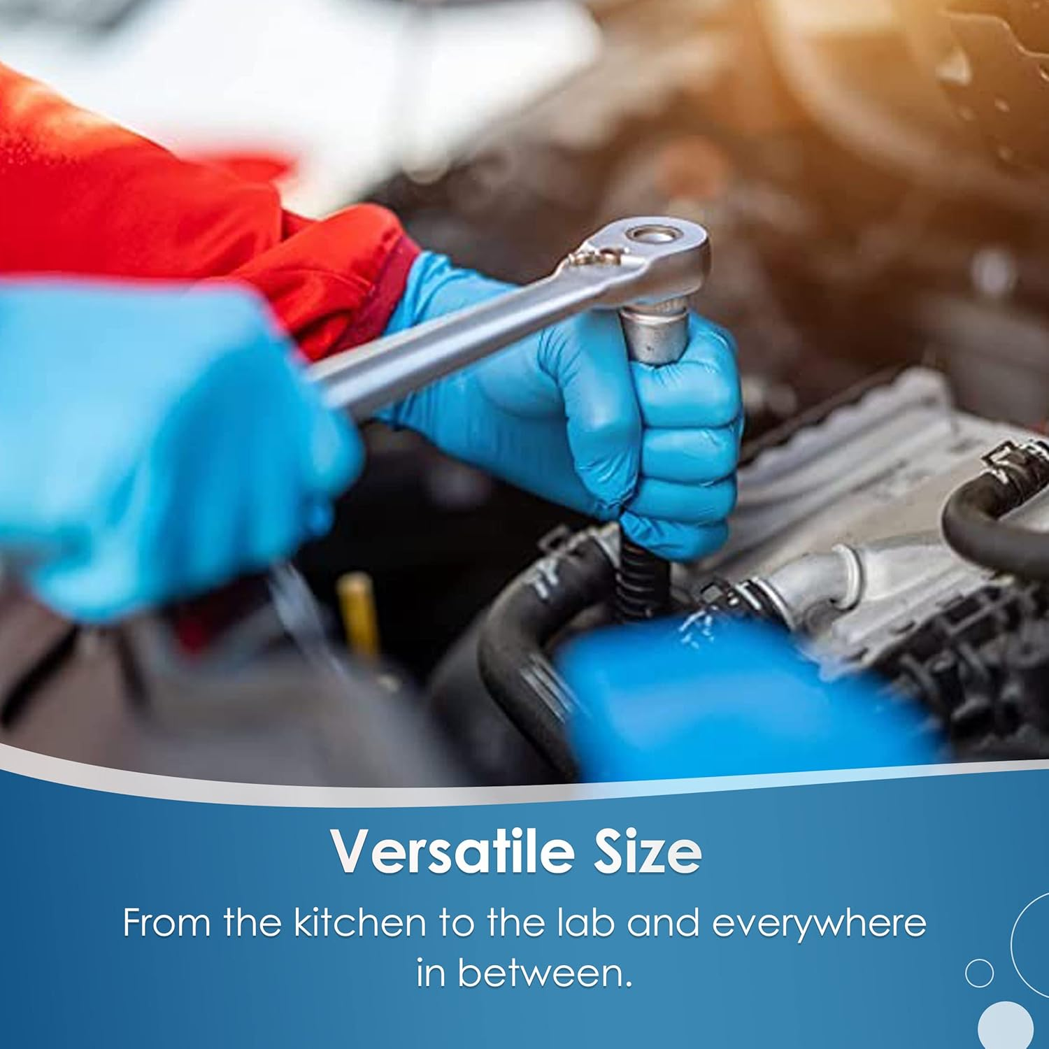 Medicom Powder Free Vinyl Gloves 100-Pieces, X-Large, Blue image number 2