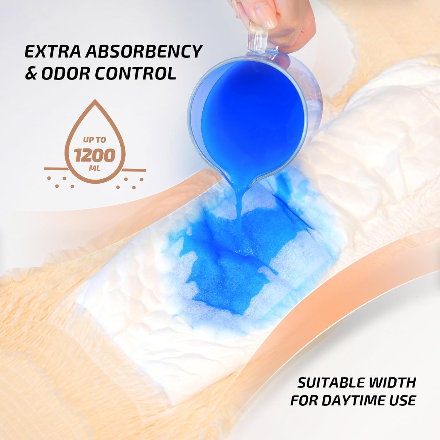 SUNKISS Women Incontinence Underwear, Daytime Disposable Postpartum Adult Panties, Protective Pull Ups with Maximum Absorbency, Medium, Beige, 32 Count image number 5