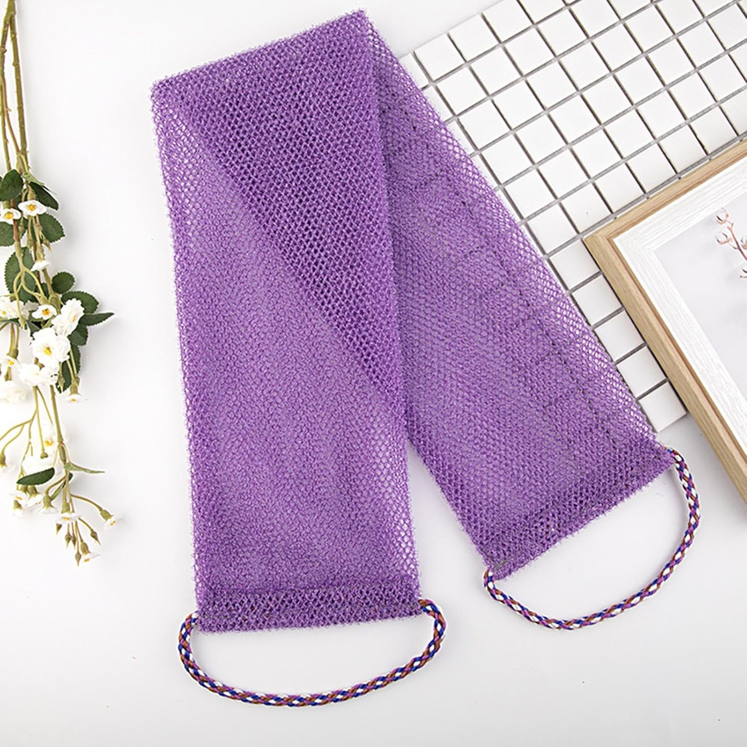 Back Washing Cloth | Back Scrubber Towel | Back Mud Scrubbing Towel Foaming Body Scrub Cloth for Female All Skin Types image number 5