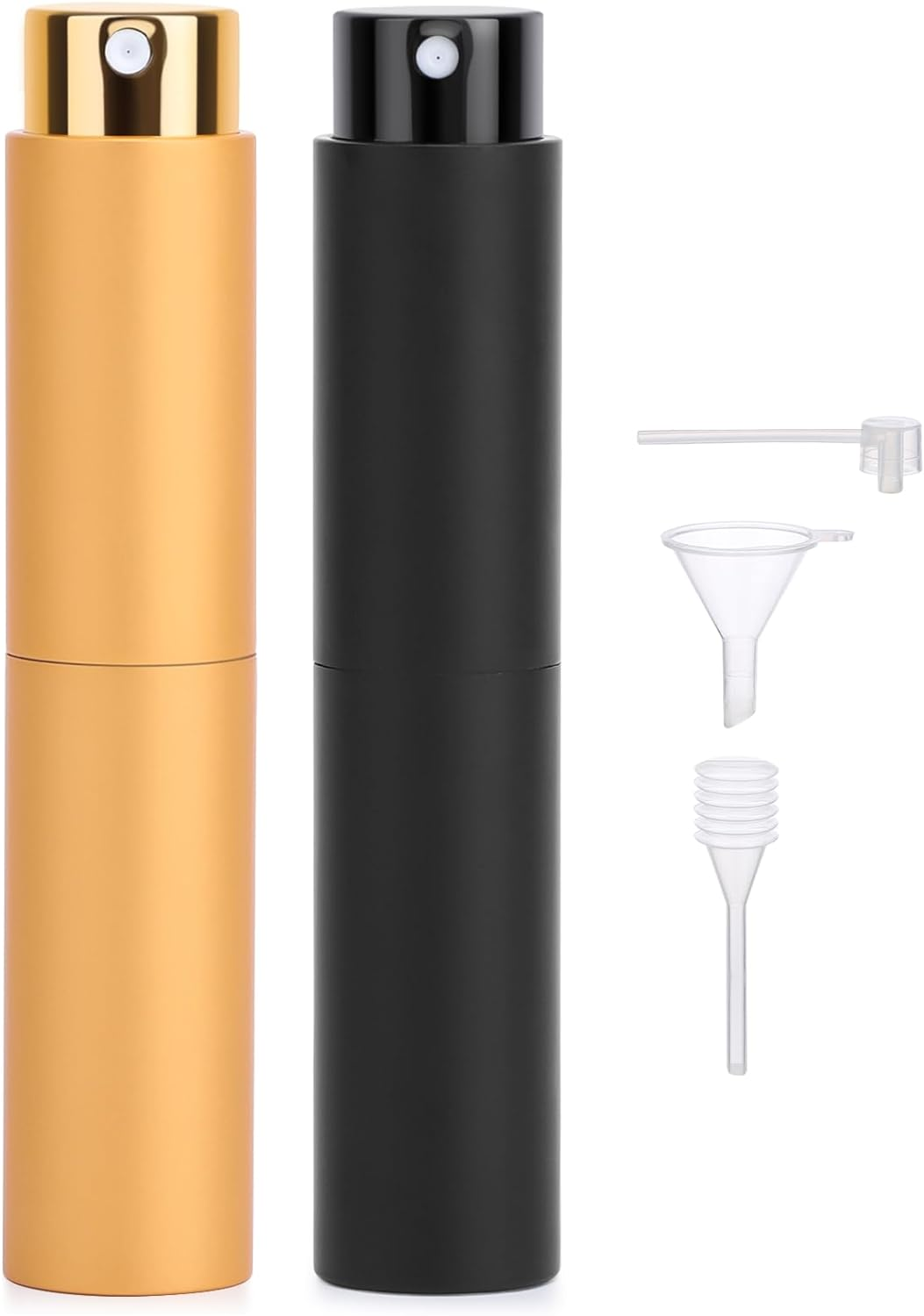 Segbeauty Travel Perfume Refillable Bottle, Perfume Atomiser, 2Pcs 10Ml Scent Perfume Dispenser, Portable Perfume Spray Bottle, Perfume Container Leakproof for Party, Date (Black, Blue)