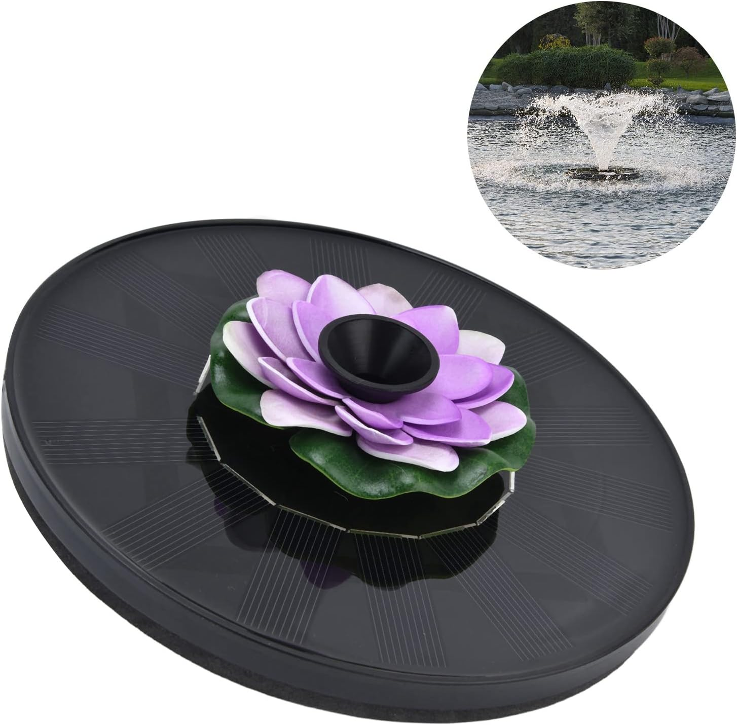 Floating Solar Fountain, Interesting Easy to Use Mini Solar Powered Water Fountain for Pond Pool Outdoor(#3) image number 2