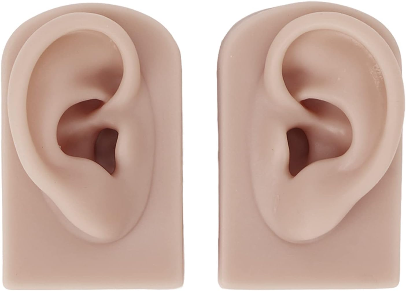 Silicone Ear Model, Left and Right Soft Flexible Model Fake Ear Piercing Practice, Human Ear Model, Realistic Silicone Ear for Jewelry Display, Acupuncture, Teaching (#2)