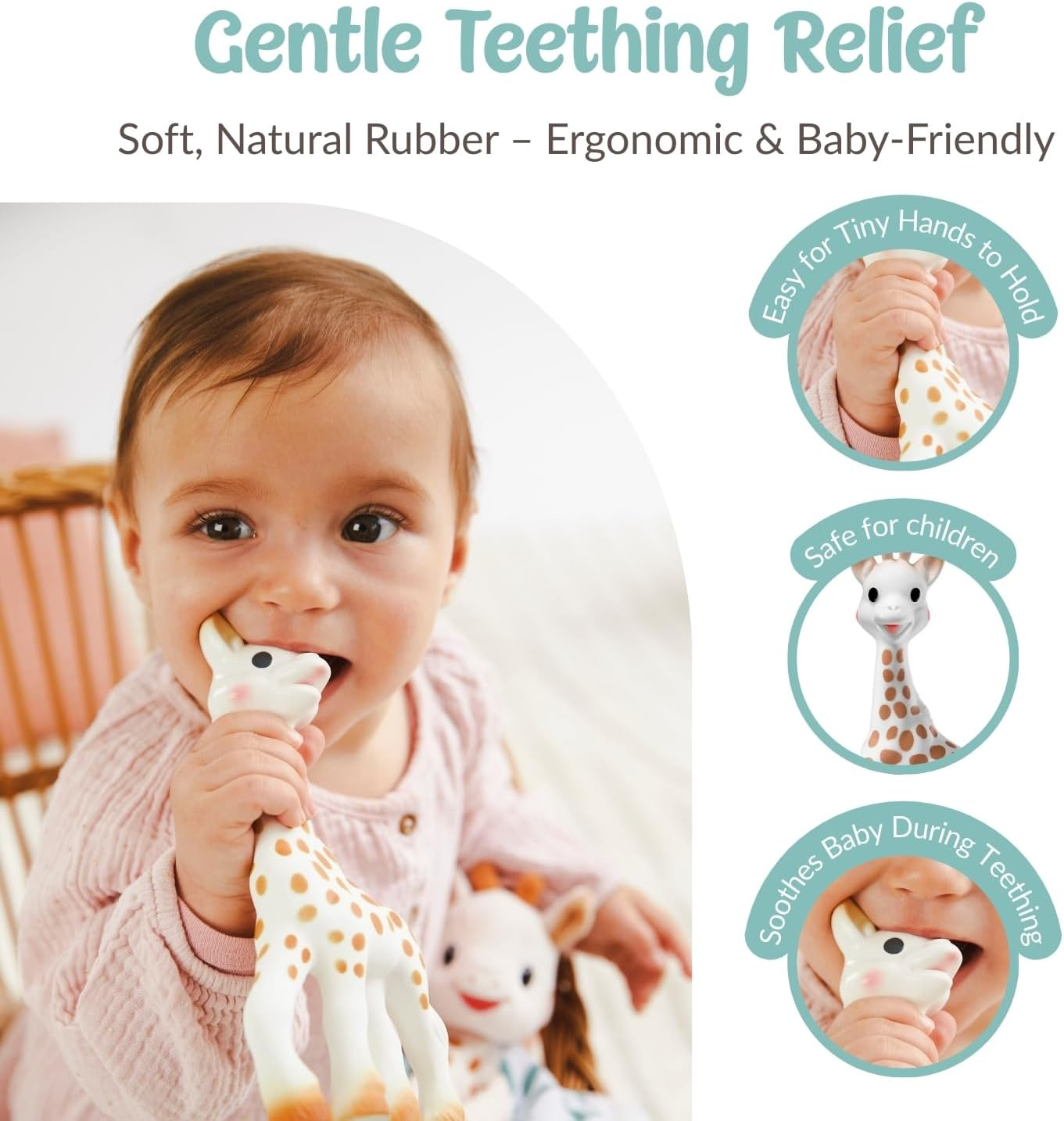 Sophie La Girafe Baby Teether and Comforter Set, Comforter for Kids That Matches Any Bedroom Decor, Teething Toy Made from 100% Natural Rubber, Soft and Lightweight image number 3