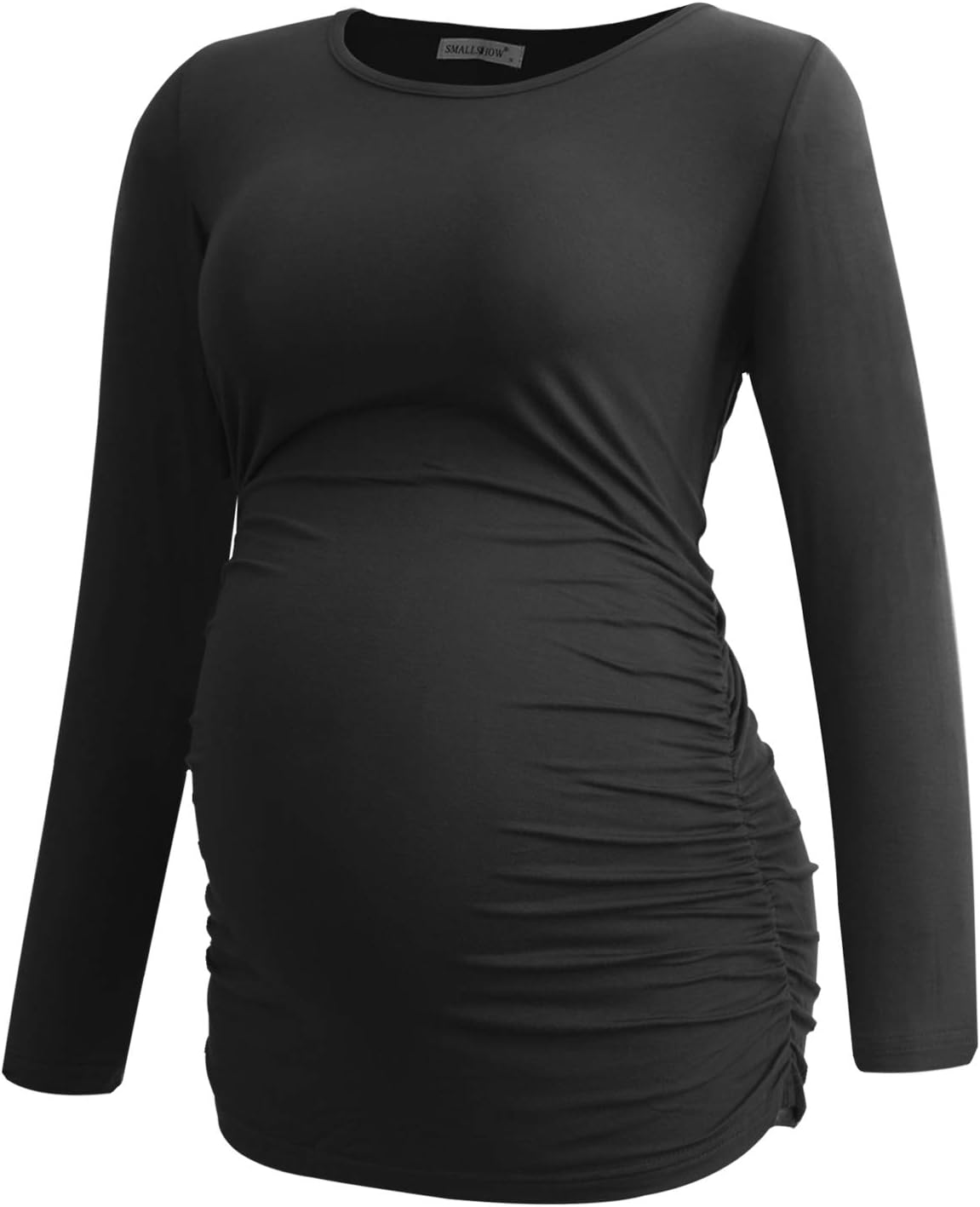Smallshow Women'S Maternity Tops Long Sleeve Pregnancy Clothes T Shirts 3-Packs, Black-Deep Green-Teal, XL image number 5