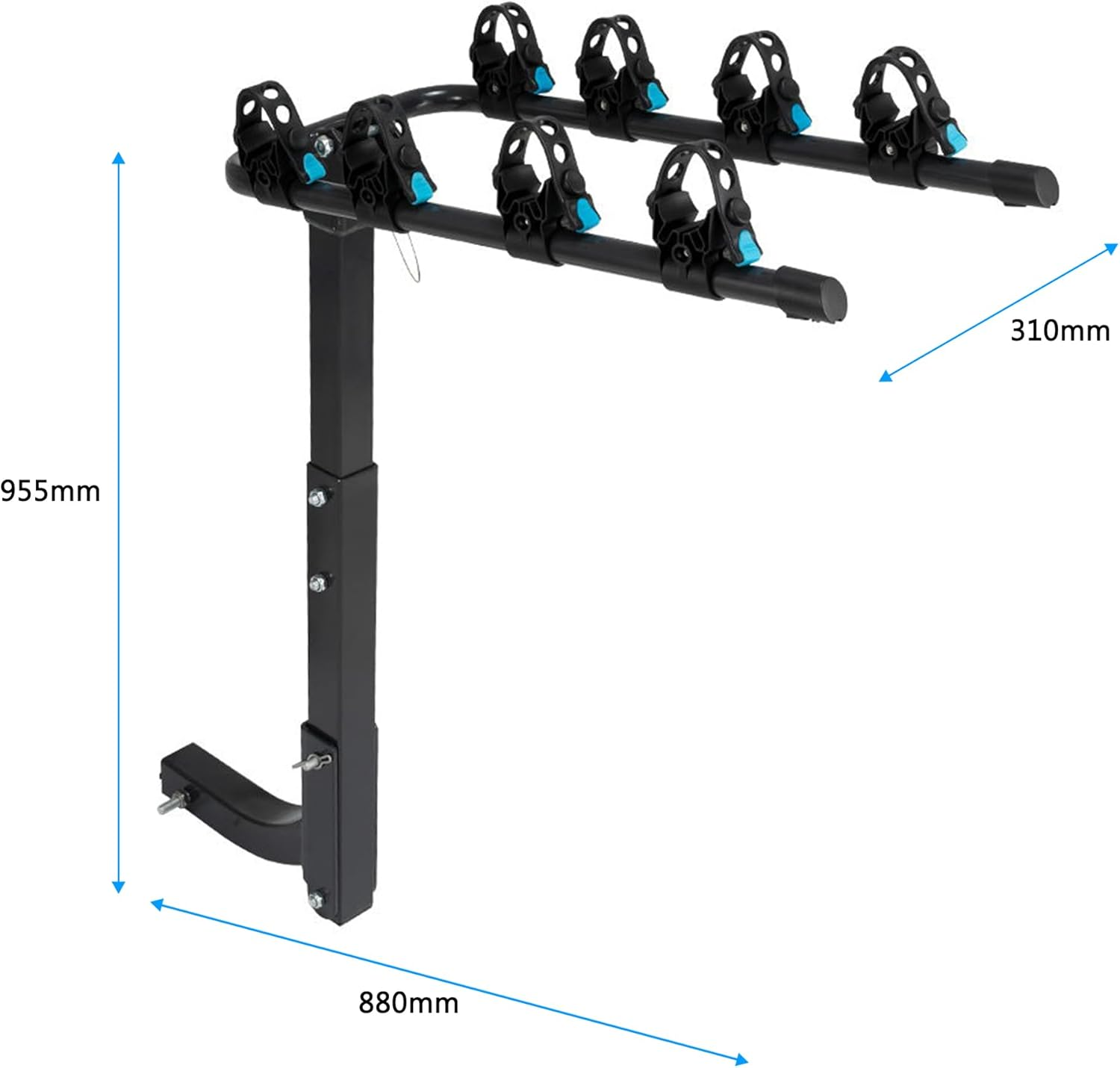 Elora 4 Bicycle Carrier Hitch Bike Rack Foldable Mount Vehicle Towbar Car Rear image number 2