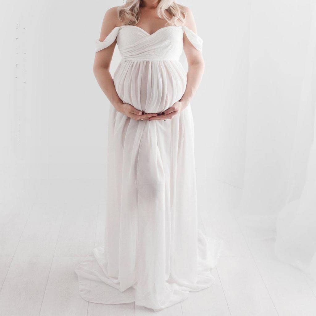 Elegant Off-Shoulder Maternity Dress for Special Occasions image number 3