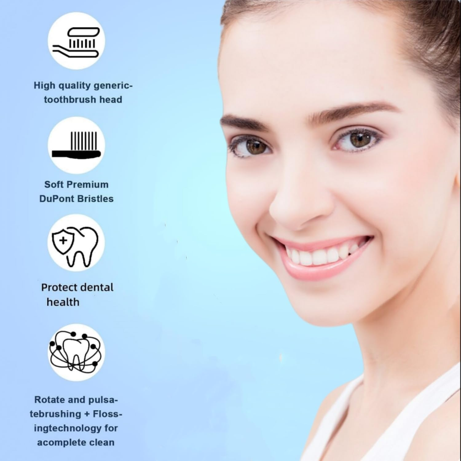 Replacement Toothbrush Heads Compatible with Oral-B Braun,16 Pack Professional Electric Brush Heads for Oral B Replacement Heads Refill Pro 500/1000/1500/3000/3757/5000/7000/7500/8000 image number 1