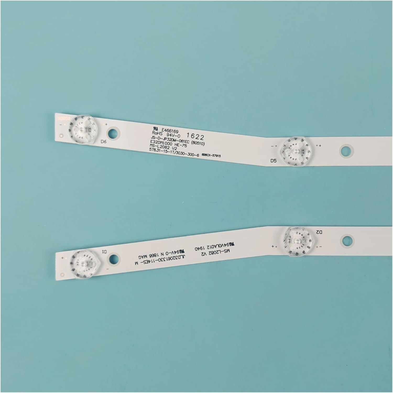 2PCS 6LED TV Backlight Strips for B-BK 32LEM-1059/T2C 32LEX-5043/T2C 32LEX-7143/TS2C JS-D-JP32DM-061EC (80510) E32DM1000 MS-L2082 image number 2