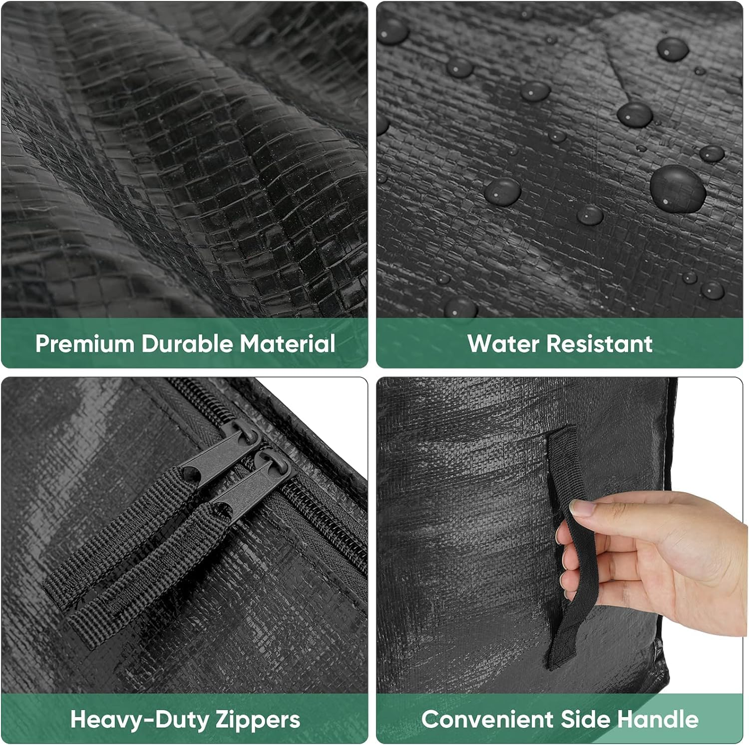 Extra Large Moving Bags Heavy Duty Totes for Storage Packing, Space Saving, Traveling, with Zippers & Strong Carrying Handles (4 Pack, 2 Blue&2 Black) image number 6