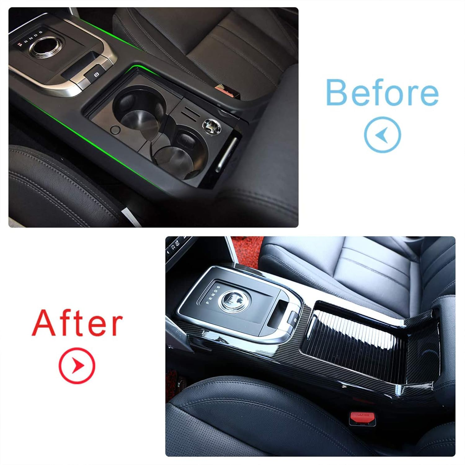 LLKUANG Carbon Fiber Style ABS Inner Center Console Gear Shift Frame Trim for Land Rover Discovery Sport 2015-2019 image number 6