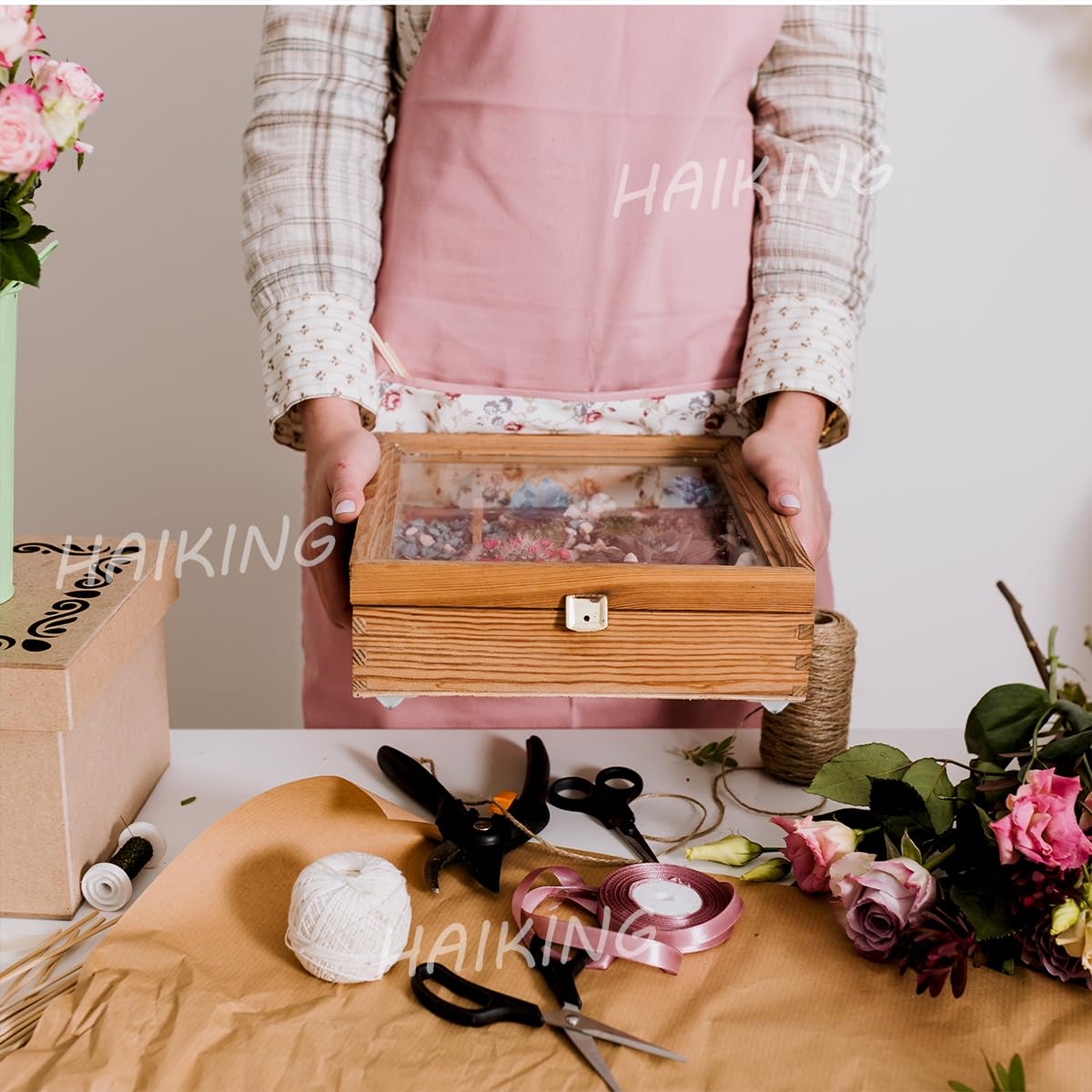 HAIKING Small Wheels for Furniture, 16 PCS Self Adhesive Casters for Bins, Storage Boxes (2 Kinds) image number 3