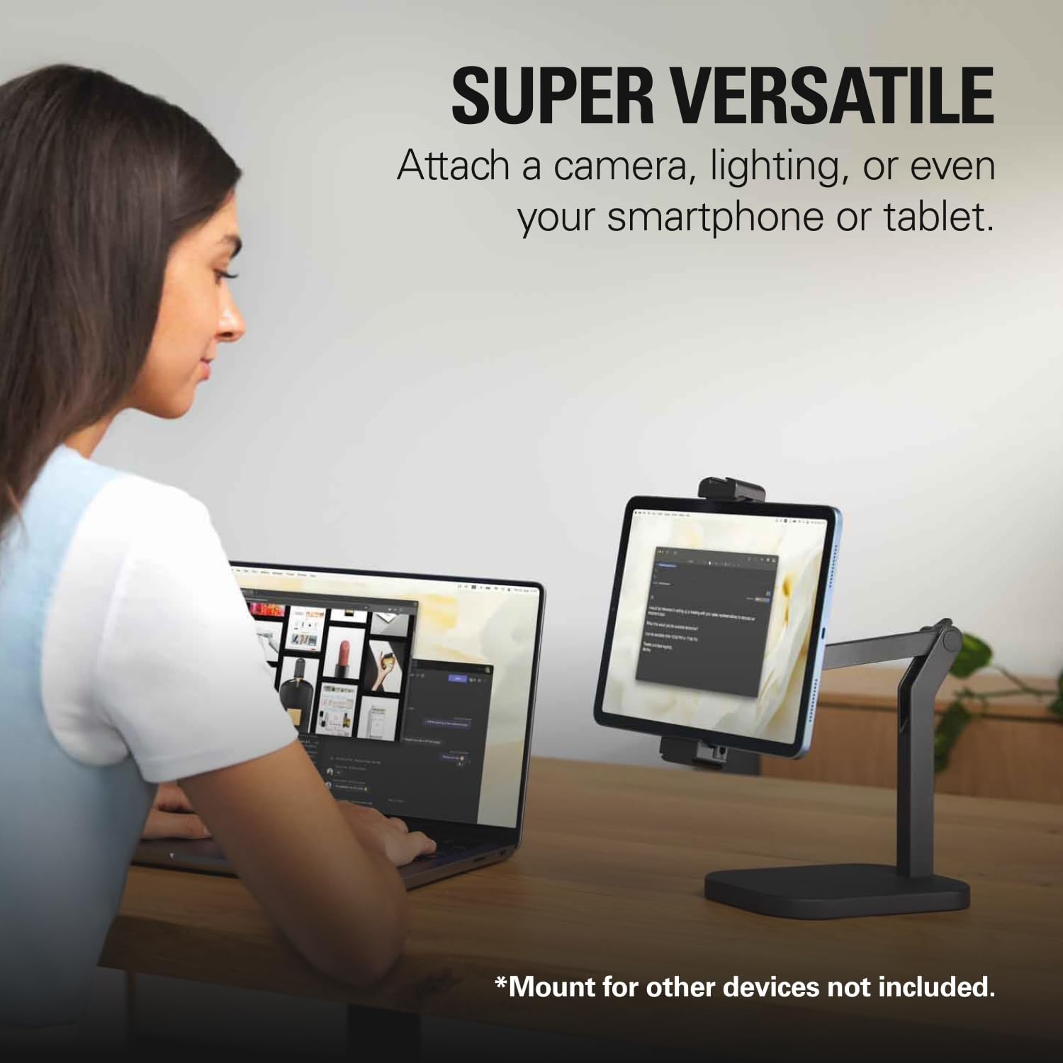 Elgato Wave Desk Stand - Adjustable Mounting Arm for Microphones, Works with Elgato, Hyperx, Rode, Fifine, Shure and More Mics, Compatible 1/4, 3/8 & 5/8 Thread, for Recording/Podcasting/Streaming image number 3