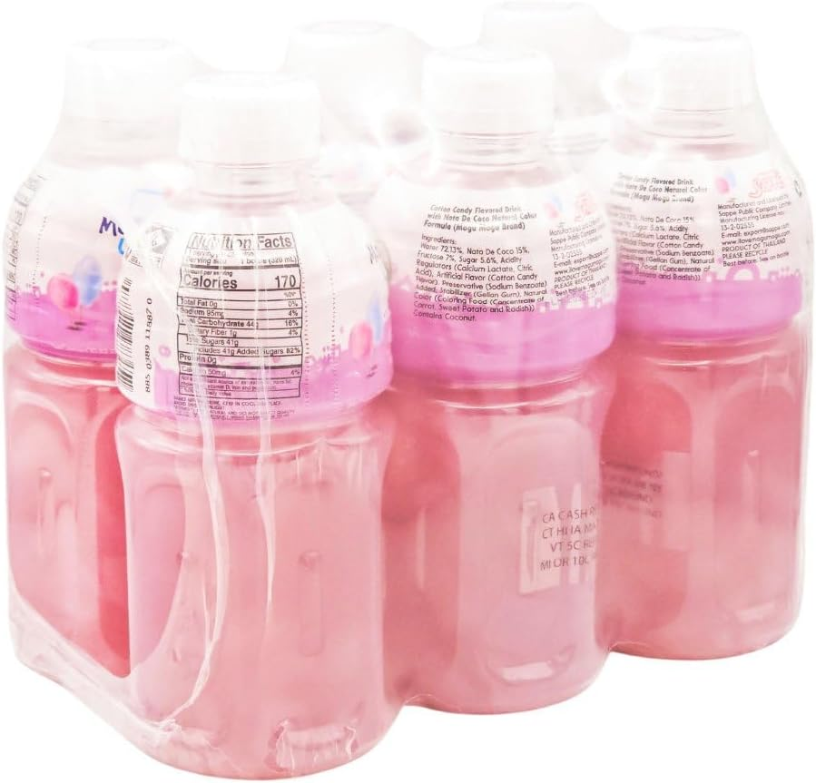 Mogu Mogu Cotton Candy Fl Drink W/Nata De Coco 320Ml 6Pack (Pack of 2) image number 1