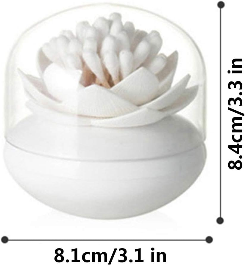 2 Pack Creative Lotus Cotton Swab Holder Q-Tips Toothpicks Holder Table Decorate Cotton Bud Storage Box Organizer - Green+Black image number 5