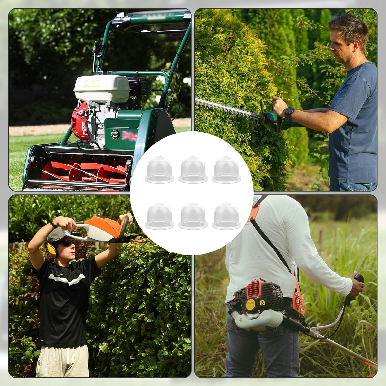 NQEUEPN 6Pcs Primer Bulb Replacements, Fuel Primer Bulb/Ball Compatible with Homelite Ryobi Poulan Craftsman Zama Walbro Carburetor Primer Bulb Pump for Blower Brush Trimmer Cutter Gas image number 6