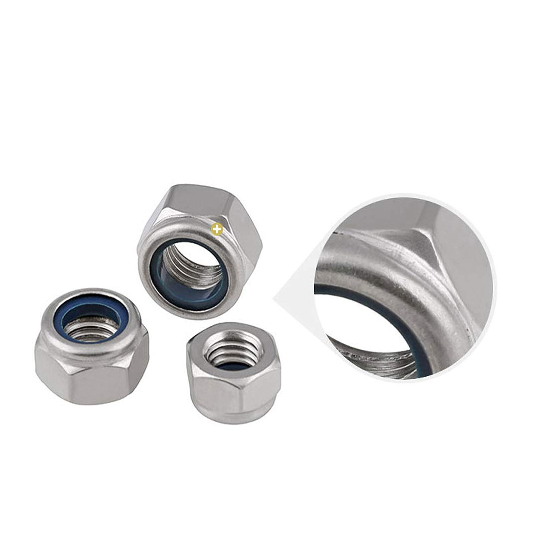 M2(2Mm) Nyloc Hex Nut, Stainless Steel Nylon Insert Lock Nuts image number 3
