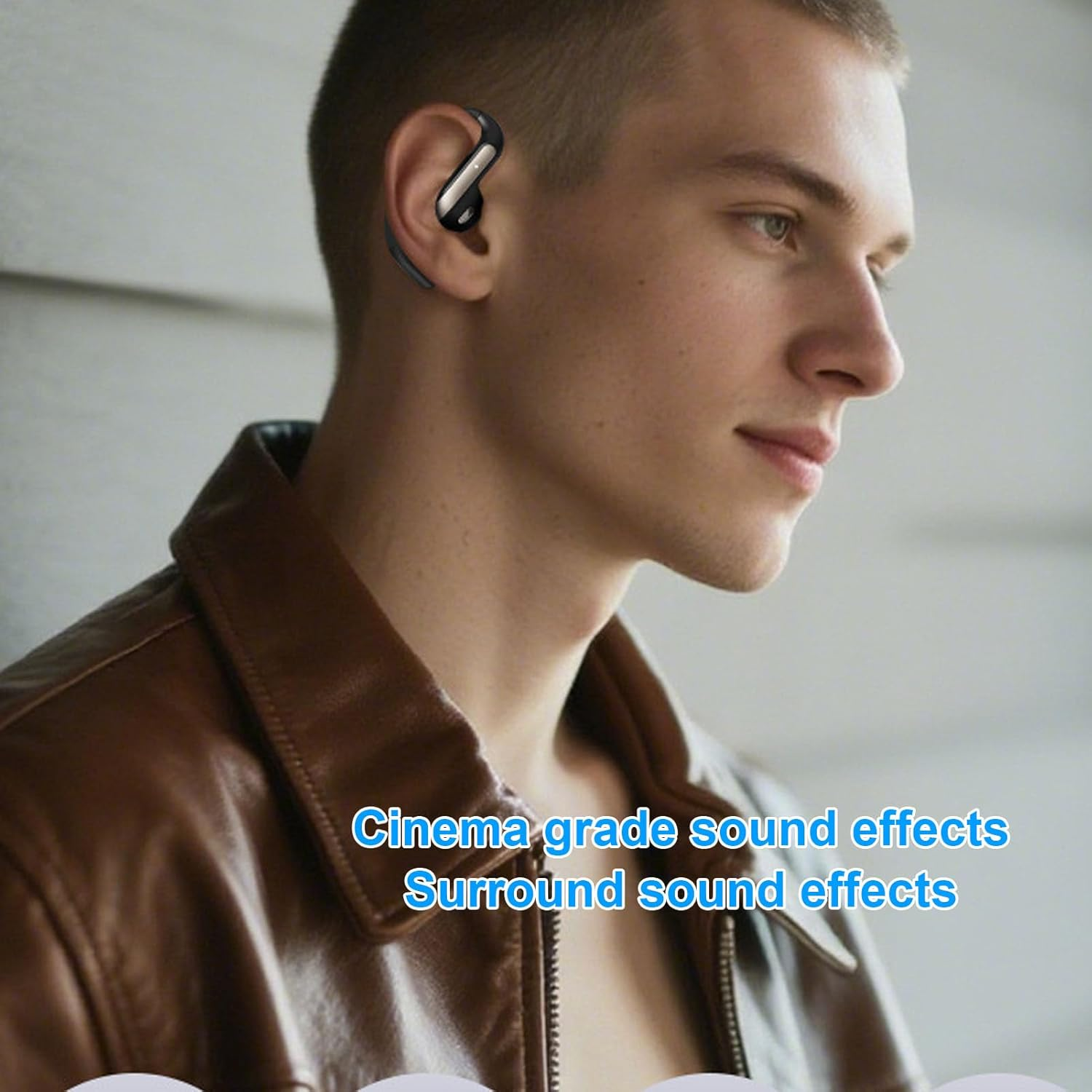 Annadue Wireless Earbuds, 5.4 Headphones with ENC Noise Cancelling Microphone, 5G Ultralight, IMAX Surround Sound, Double Physical Sound Leak Safety. (Black) image number 2