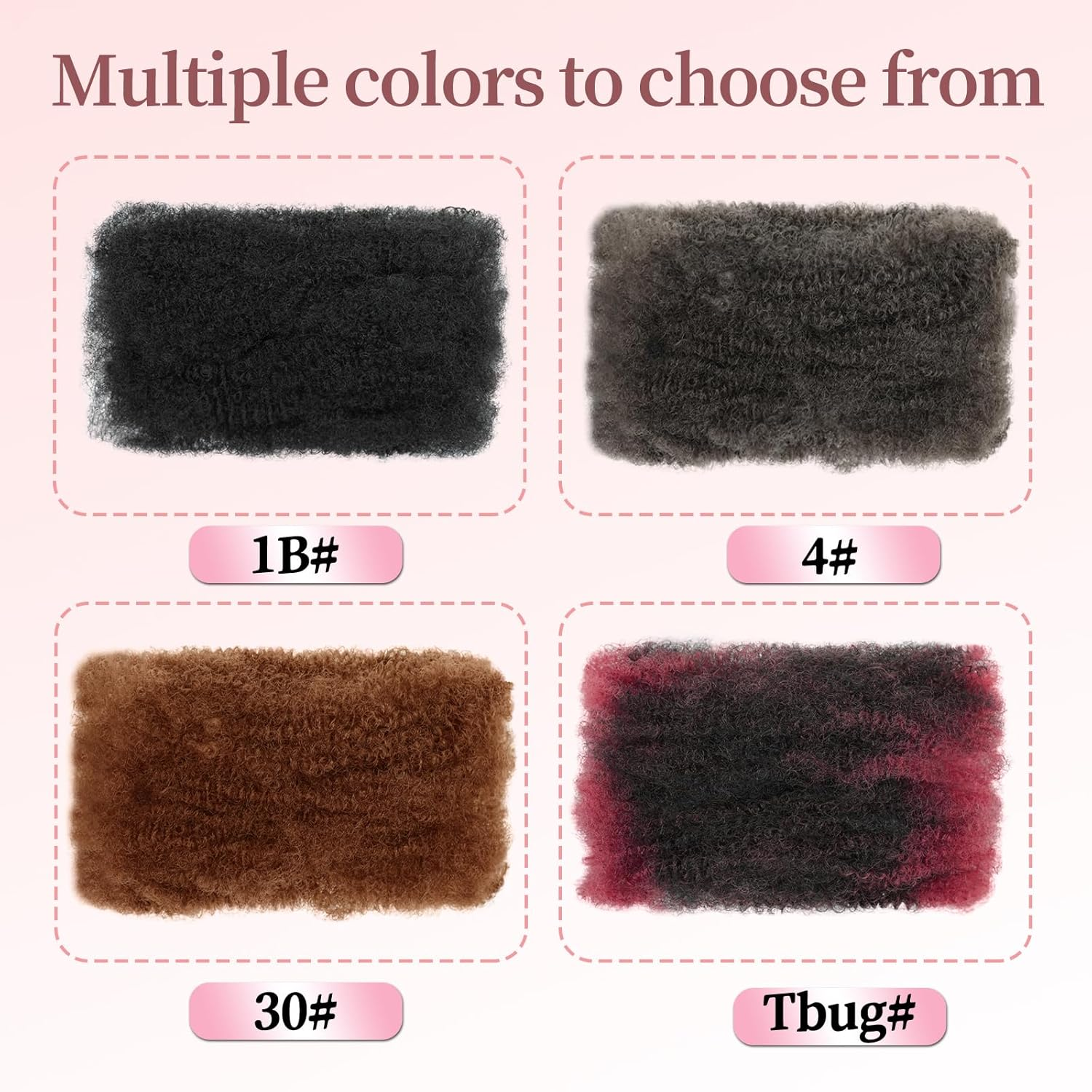 SHIHERESH 12 Inch Afro Kinky Curly Braiding Hair Bulk for Dreadlock Extensions 3 Bundles Marley Twist Hair Bulk for Micro Locs Spring Afro Twist Braids and Repair Locs (30#, 30G / Pack) image number 1