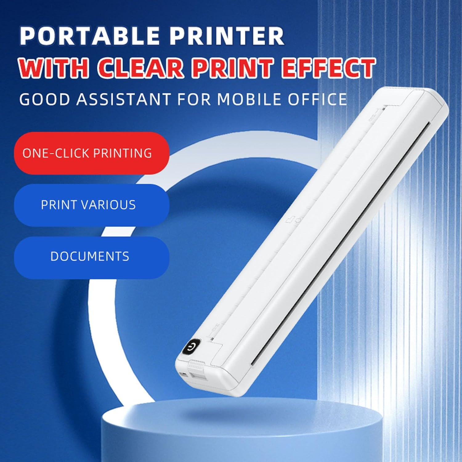 Wireless Inkless Portable Printer, 200Dpi Mini Portablerechargeable A4 Thermal Printer Compact Printer for Android for Ios Phone & Laptop, A4 Paper Printer image number 4