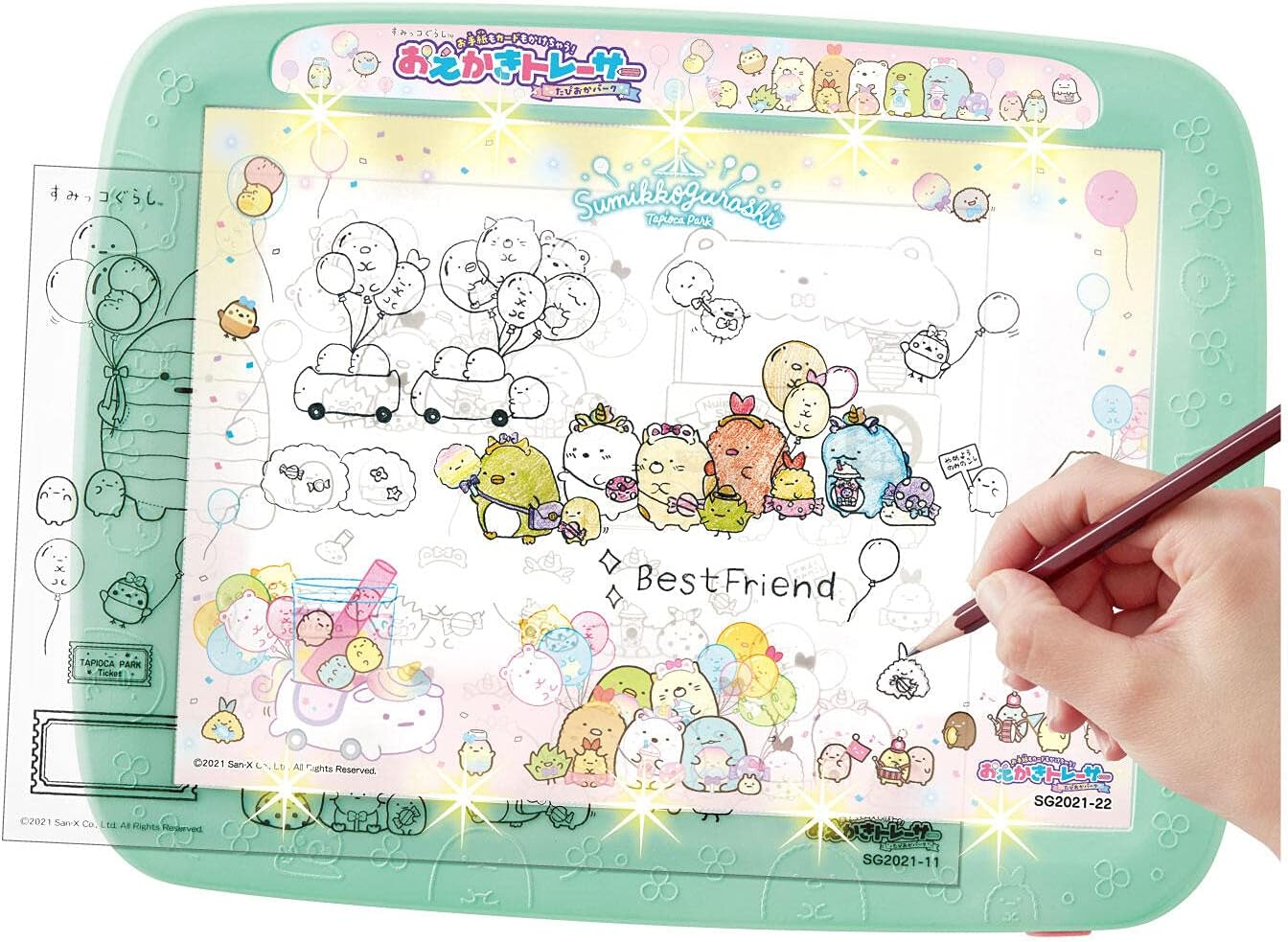 Agatsuma Sumikko Gurashi Card Holder for Letters! Okaki Tracer Tapioka Park, Plastic, Emerald Green image number 3