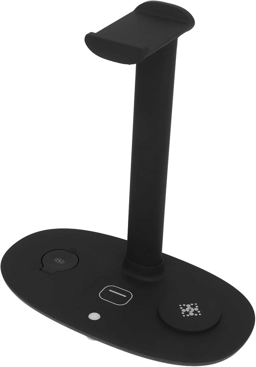 Headphone Charging Stand, 4 in 1 Gaming Headset Holder Hanger for Qi Device, Desktop Wireless Charging Station for Cell Phones Headphone (Black) - White image number 3