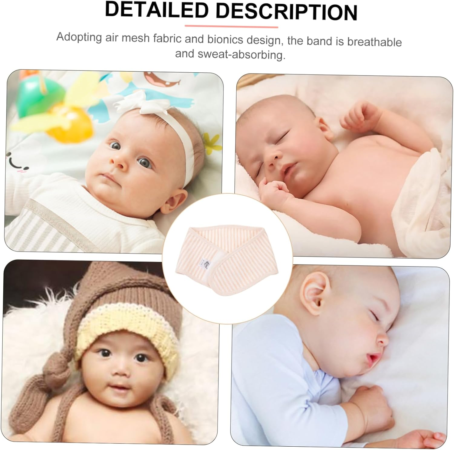 4Pcs Baby Belly Band Navel Belt for Newborn Infant Skin Color Soft Breathable Navel Support for Newborns and Boys and Girls image number 1