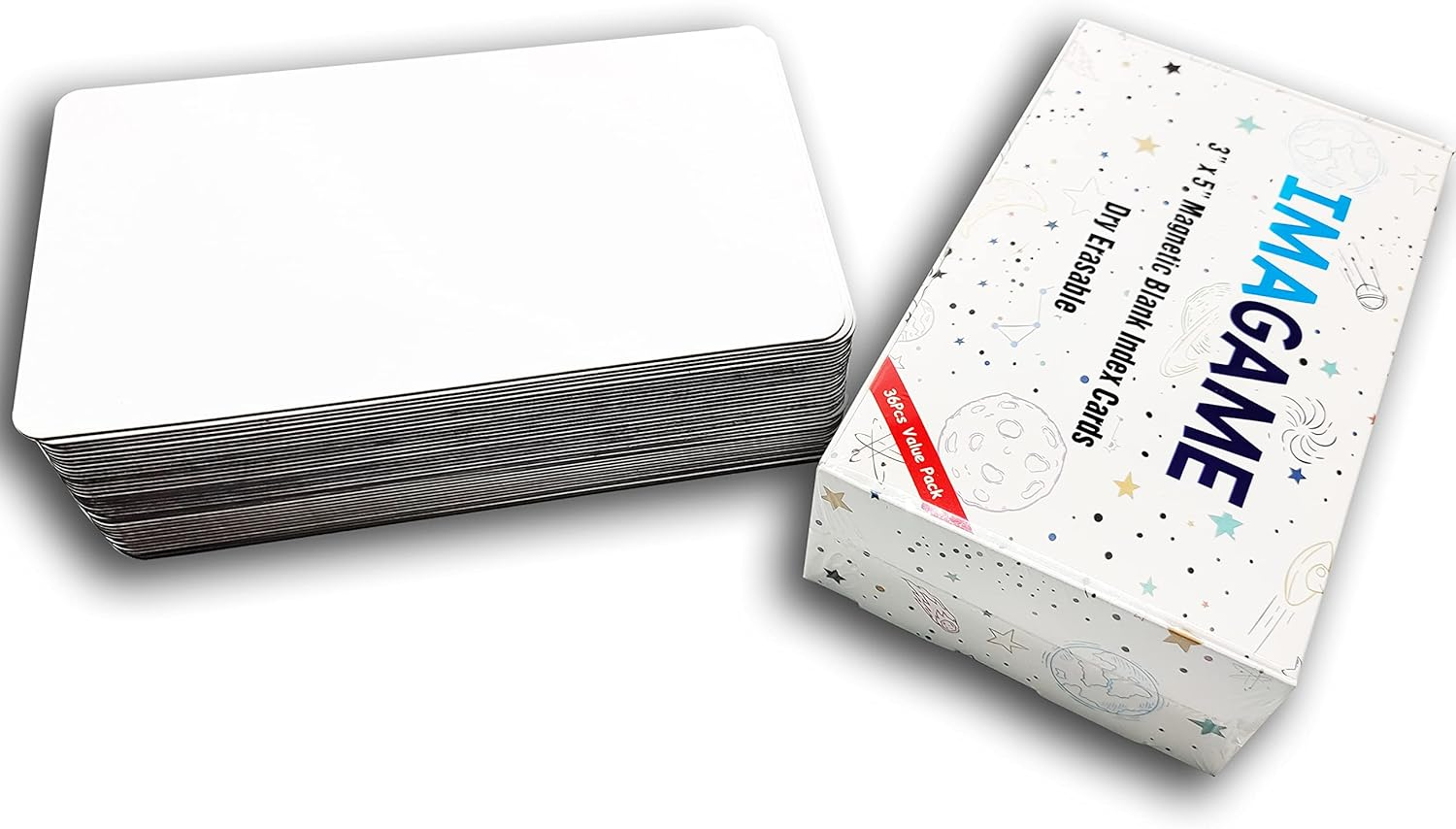 Dry Erase Magnets, Blank Magnetic Dry Erase Labels, 36-Pack, Erasable Magnets for Whiteboard, Multipurpose White Magnetic Labels to Write on for Classroom, Home, Education, Office, 3" X 5" image number 1