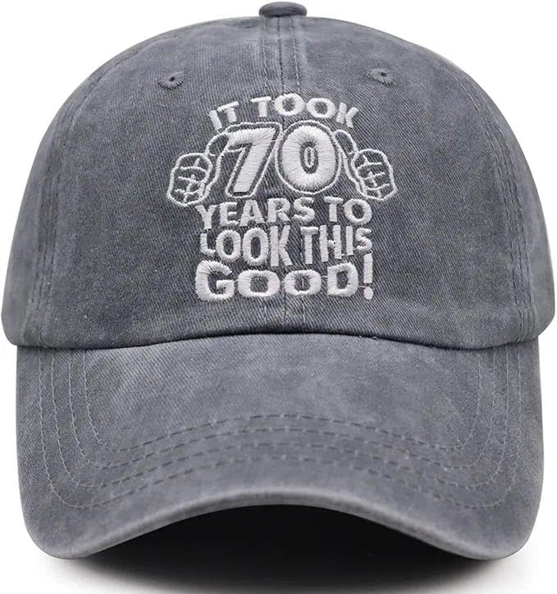 Ermaoo Vintage 70Th Birthday Tribute Cap: Funny Embroidered & Adjustable Washed Cotton Hat for Men and Women