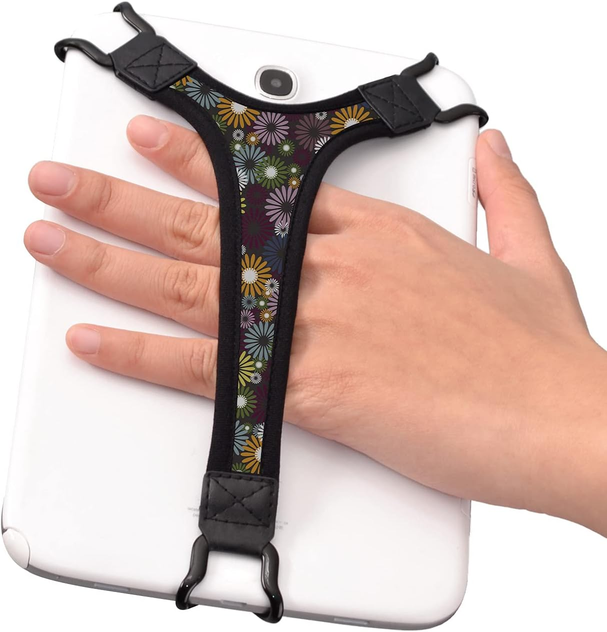 TFY Security Floral Hand Strap Finger Grip Holder for 7-8 Inch Tablets - Compatible with Ipad Mini / Fire 7 / Fire HD 8 / Galaxy Tab S2 8.0, Tab a 8.0 / HUIWEI M5 image number 1