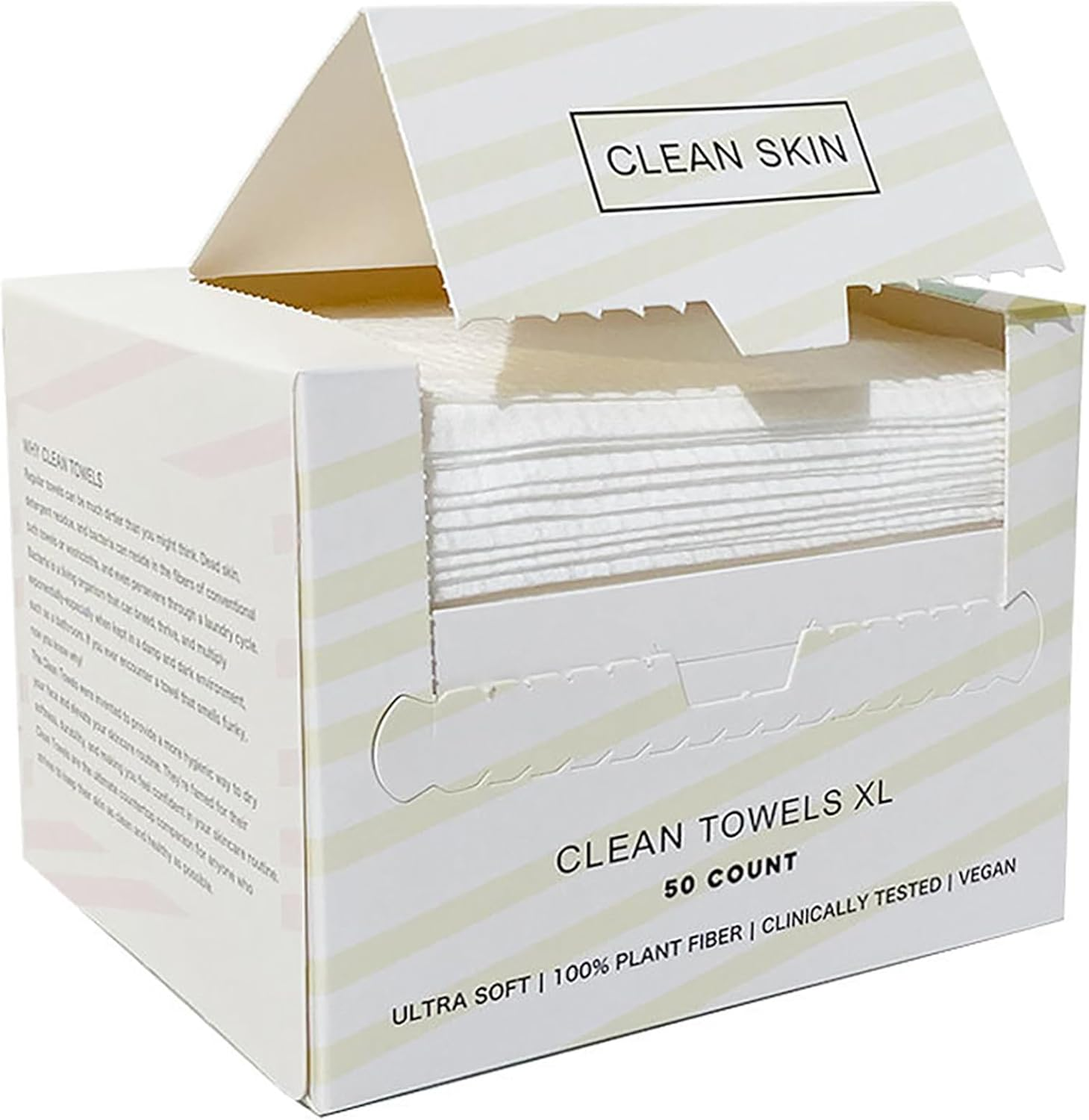 ZOTIKA Ultra Soft Dry Face Towels XL, 100% Plant Fibre, Gentle Skincare, 25 X 30 Cm, Clean Towels (3 Pack=150 Count, 25 X 30 Cm)