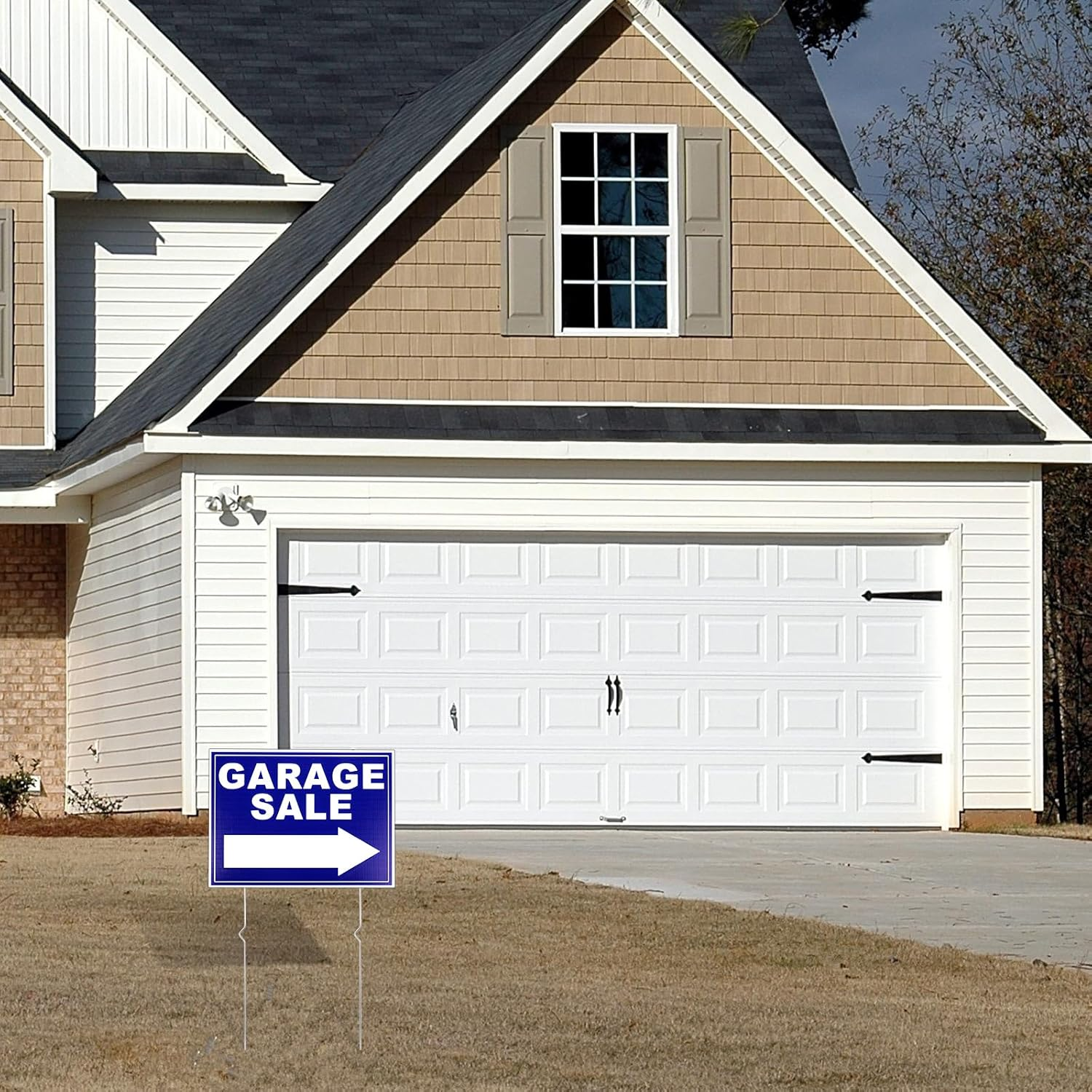 6Pcs Garage Sale Sign, Garage Sale Arrow Signs Supplies with Stakes, 16X12 Inch Double Sided Yard Sale Signs Waterproof Garage Sale Sign for Sales Event (Blue) image number 2