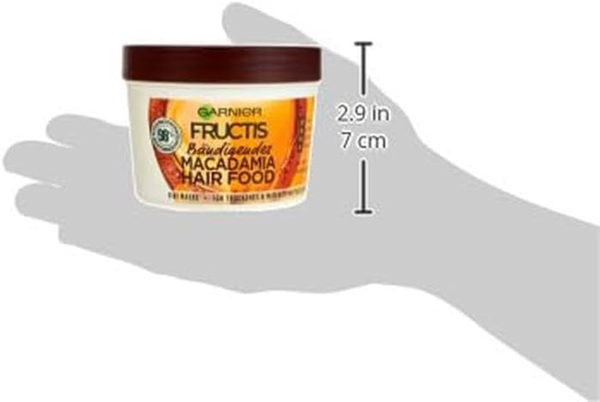 Garnier Hair Mask Taming Macadamia Hair Food 3-In-1 Silicone Free for Natural Hair Feeling, Hair Food, Fructis, 390 Ml image number 4