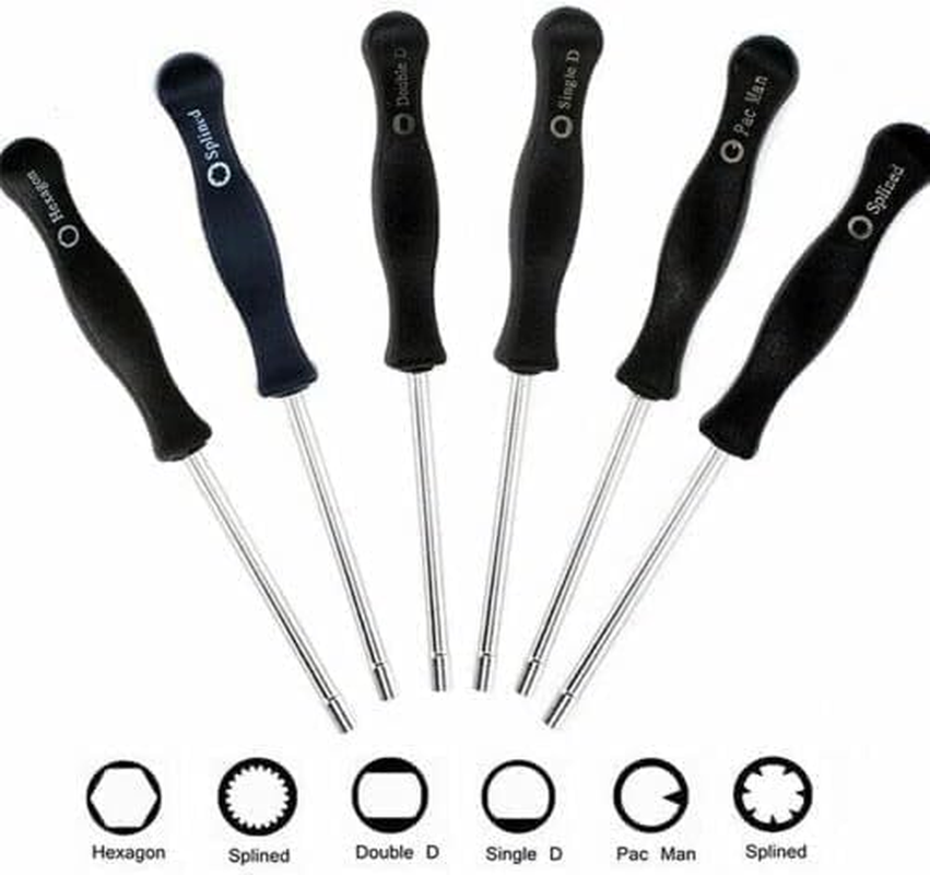 6 Pack Carburetor Adjuster Carburetor Tune-Up Adjustment Tool Included 21-Teeth Splined, 7-Teeth Splined, Pac Man, Single D, Double D, Hexagon Socket Replacement for Most 2 Cycle Engine image number 6