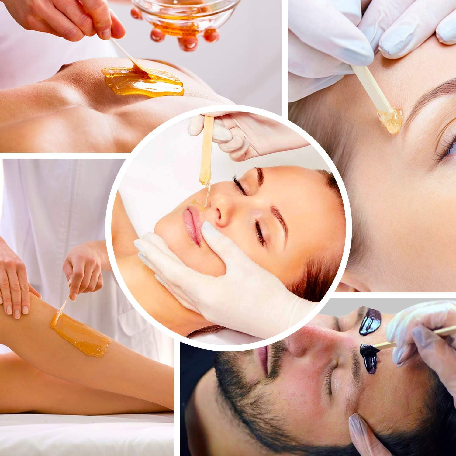 Mibly 200 Pcs Wooden Wax Sticks - Eyebrow, Lip, Nose Small Waxing Applicator Sticks for Hair Removal and Smooth Skin - Spa and Home Usage image number 3