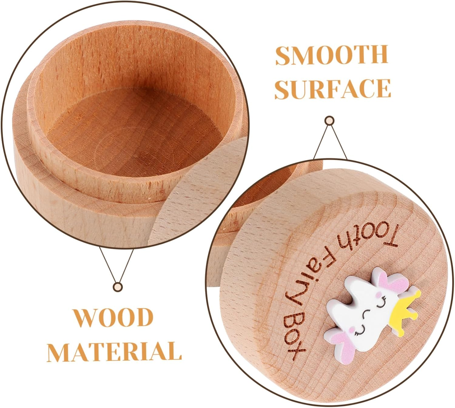 BESTYASH Deciduous Tooth Box Wooden Keepsake Teeth Holder for Boys and Girls Collection Organizer image number 6