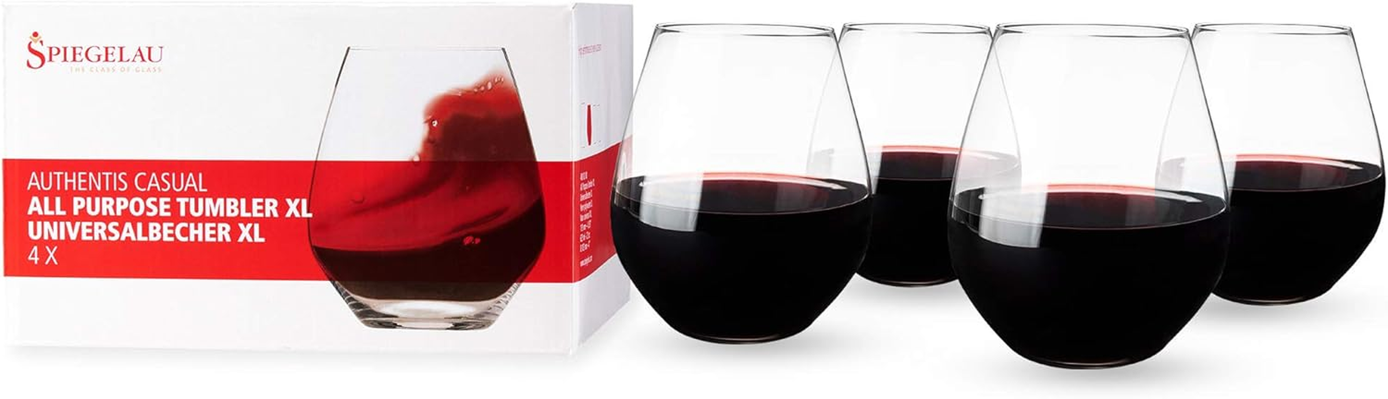 Spiegelau Authentis Casual All Purpose Tumbler, XL, Clear &ndash; Elegant Crystal Drinkware for Wine, Cocktails & Beverages &ndash; Machine-Made, Durable & Dishwasher Safe &ndash; 625 Ml Capacity (Pack of 4) image number 5