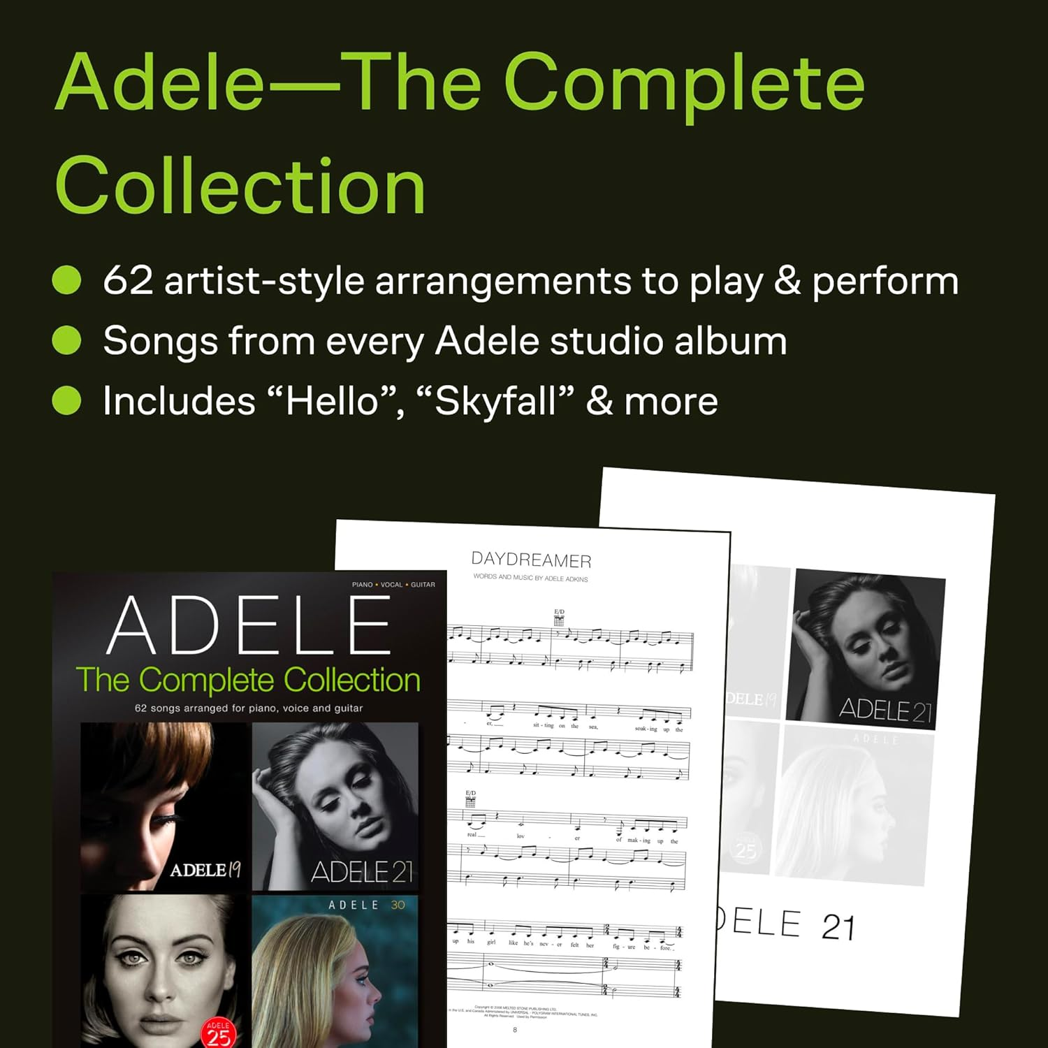 Adele: the Complete Collection 62 Songs for Piano Voice and Guitar Sheet Music with Chords and Lyrics Ultimate Songbook Featuring Rolling in the Deep Someone like You Skyfall and More image number 4