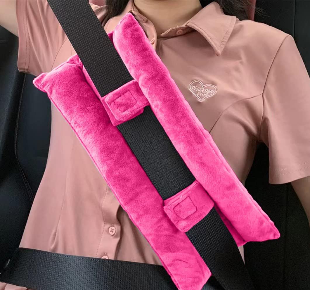 Seat Belt Pillow for Mastectomy Post-Surgery, Heart Surgery Recovery Support Cushion for Chest Chemo Port Pacemaker Bypass Hysterectomy Recovery Pillow (Dark Pi-Nk)