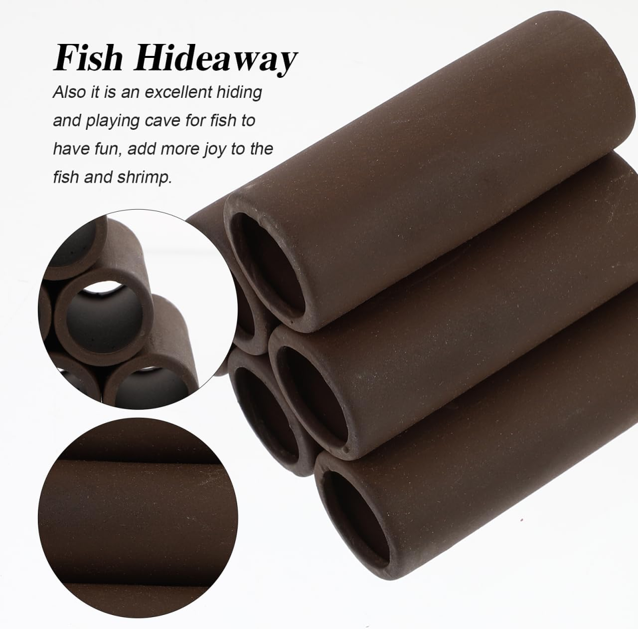 Kisangel Ceramic Fish Tank Caves and Hides Shrimp Cave Hideout Fish Breeding Shelter and Decoration for Freshwater/Marine Aquarium Decorations image number 4