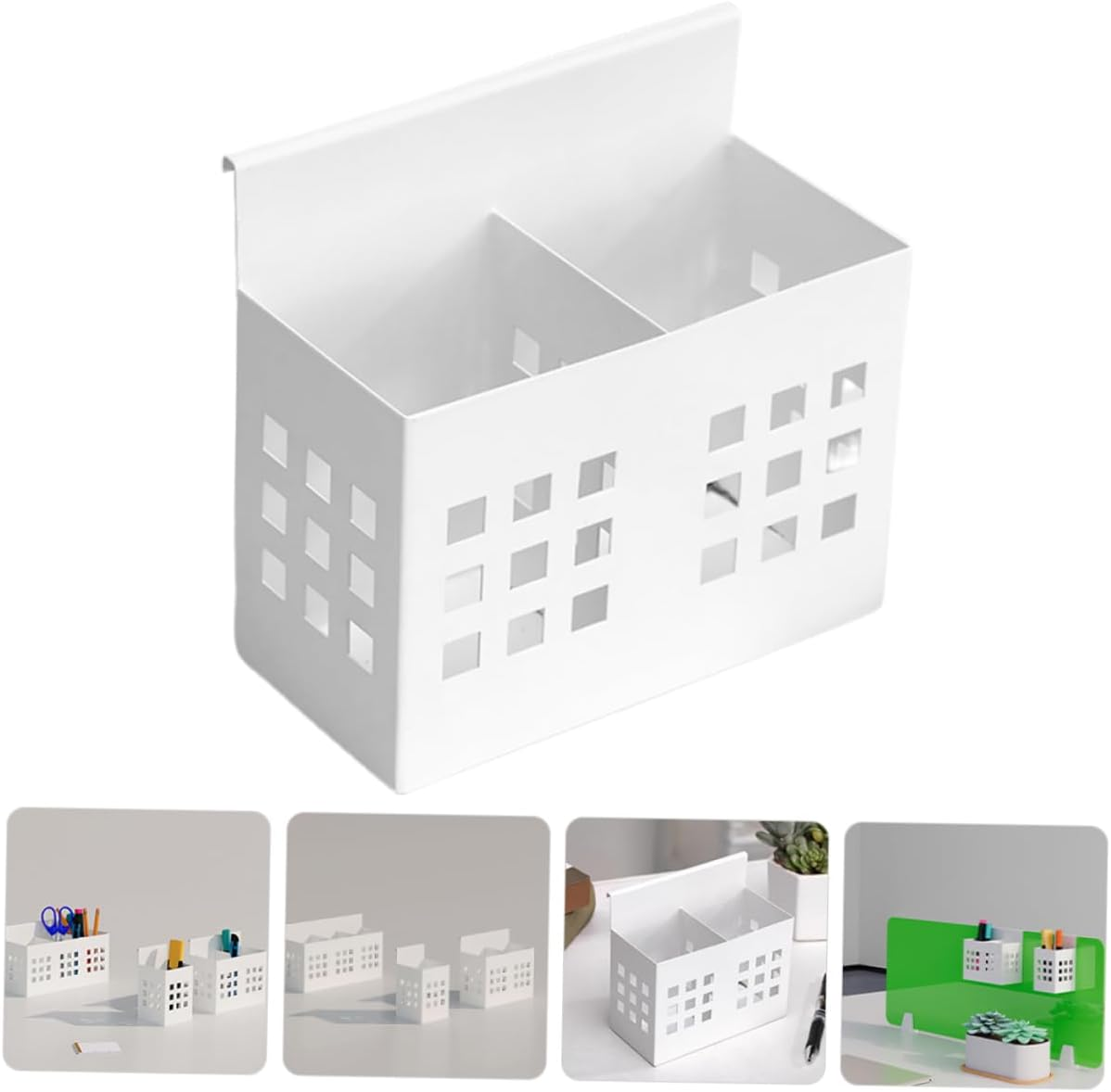 SHINEOFI Office Cubicle Hanging Pencil Holder Metal Pen Holder Screen Partition Desk Organizers Vanity Organizers Storage image number 6