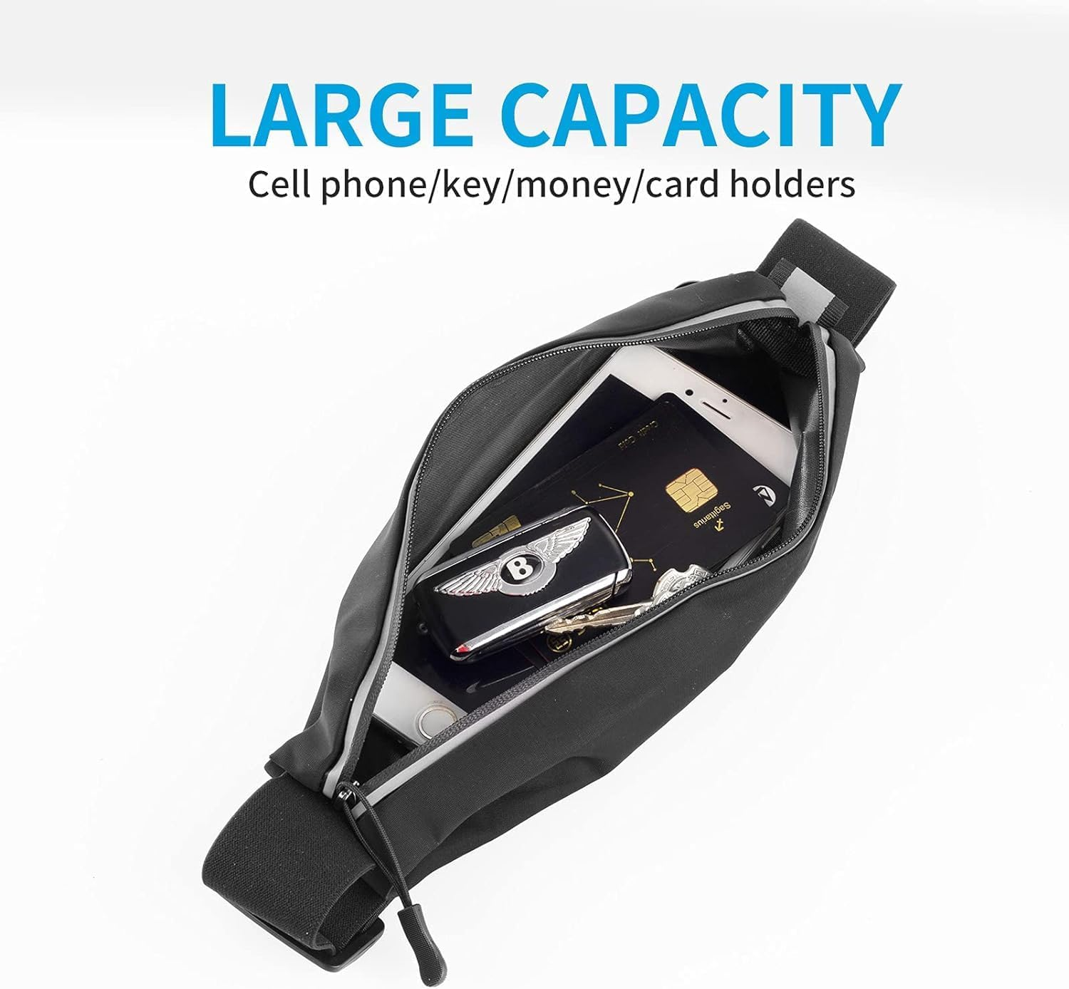 THJOPOKEEL 2 Pcs Running Belt for Men & Women - Secure Jogging Pouch for Phone, Keys & Essentials. Water Resistance, Adjustable for All Cell Phones