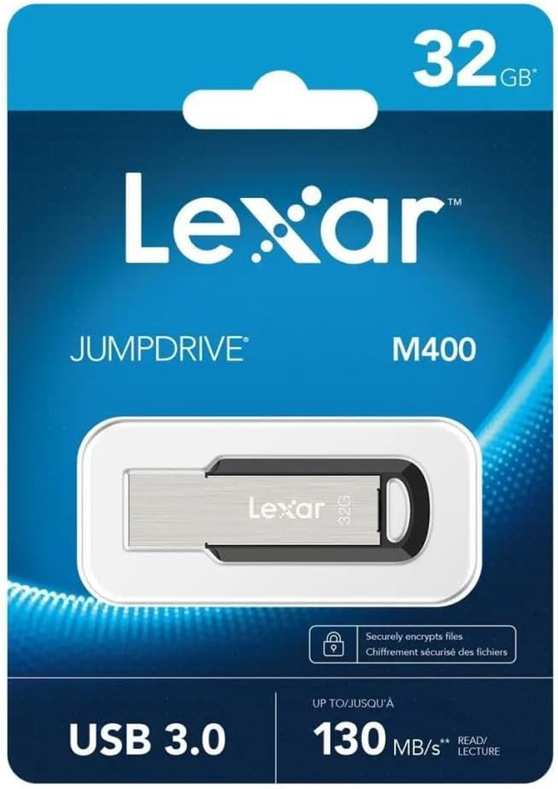 Lexar M400 USB Stick 32GB USB Drive 3.0, up to 150Mb/S Read Jumpdrive, USB Flash Drive for Pc/Laptop, with Metal Key Ring Design image number 1