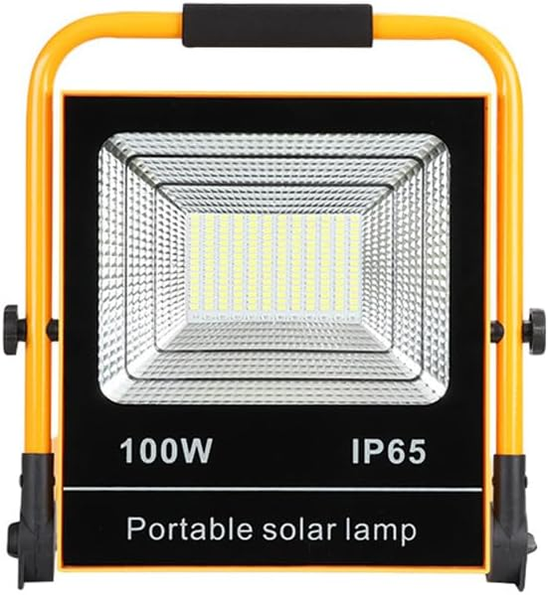Leona Co 100W LED Rechargeable Floodlight - LED Solar Lamp with 4 Adjustable Lighting Modes, IP65 Waterproof - Portable Outdoor Emergency Light for Power Outages, Engineering image number 1