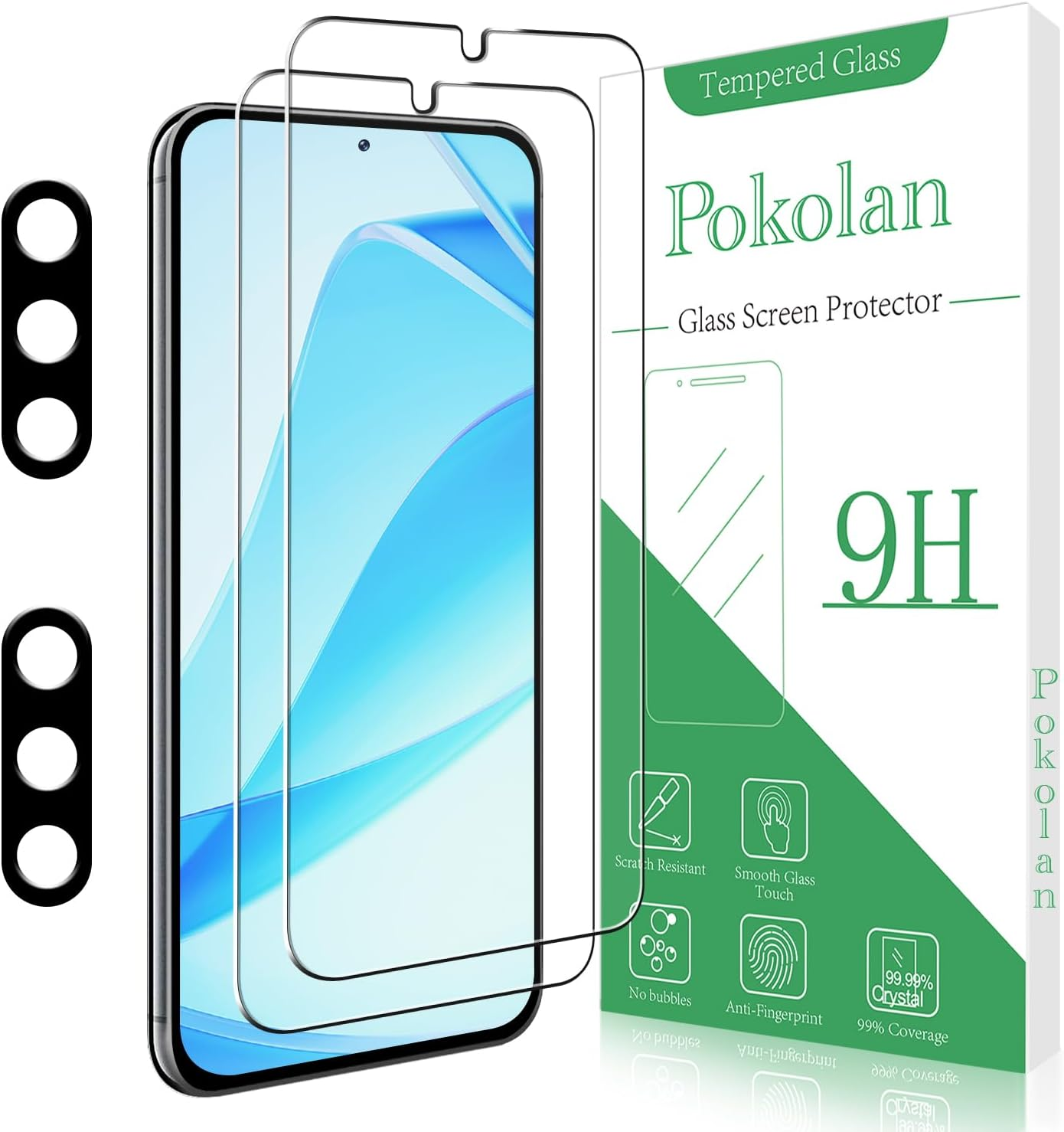Pokolan 2+2 Pack Screen Protector for Samsung Galaxy S25 Ultra Tempered Glass, with Camera Lens Protector, 9H Hardness, No Bubbles, Anti-Scratch, Ultra Resistant image number 5