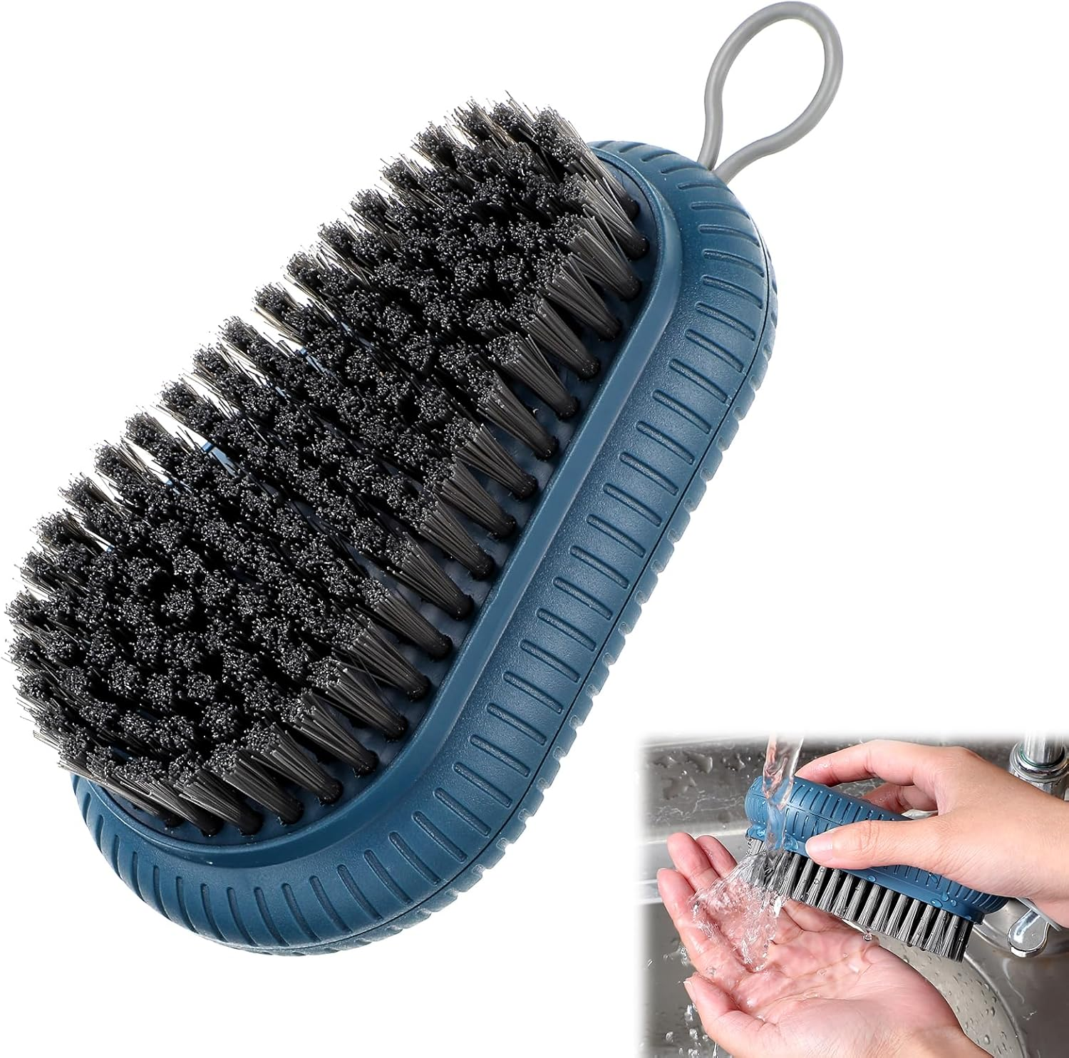 Heclia Heavy Duty Nail Brush with Stiff Bristles Fingernail & Toenail Scrub Brush for Deep Cleaning Hand and Foot Nail Brushes for Men and Women Mechanics Includes Hanging Rope for Easy Storage image number 3