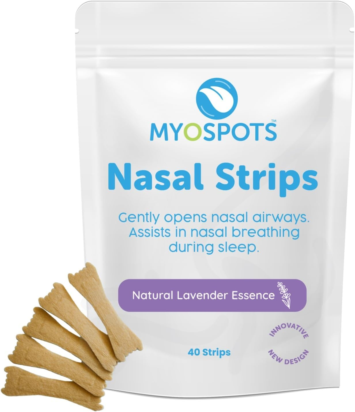 MYOSPOTS Natural Nasal Strips for Snoring Relief and Improved Sleep Quality - Breathe Easier with Lavender Oil Infused Nose Strips, Comfortable and Effective image number 6